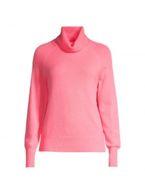 Кашемировый свитер с высоким воротником White + Warren розовый