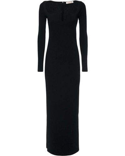 Viskózové pletené šaty na zip Valentino - černá