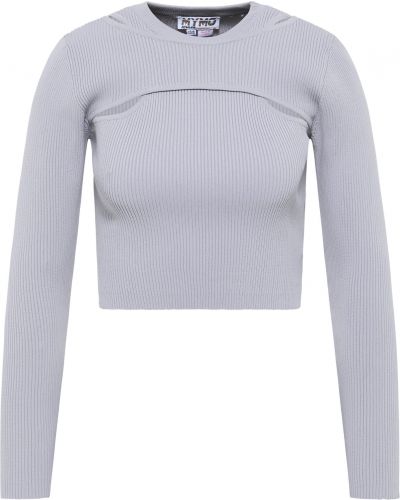 Jednofarebný priliehavý sveter s dlhými rukávmi Mymo Athlsr - sivá