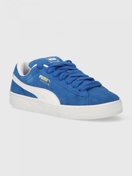 Sneakersy zamszowe skórzane Puma Suede niebieskie