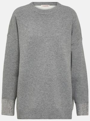Вълнен пуловер Valentino сиво