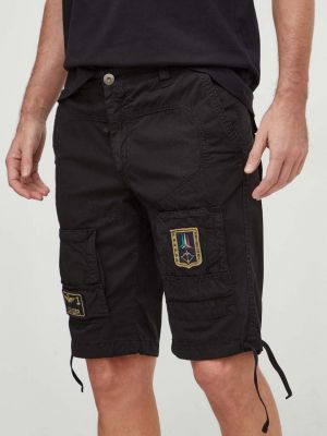 Pamučne kratke hlače Aeronautica Militare crna