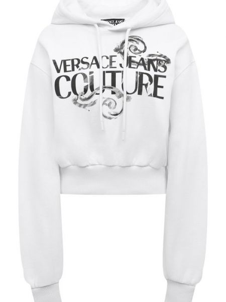 Хлопковое худи Versace Jeans Couture белое