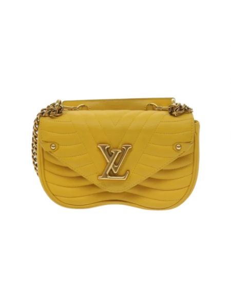 Bolso cruzado de cuero Louis Vuitton Vintage amarillo