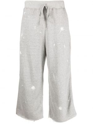 Bavlnené teplákové nohavice R13 sivá