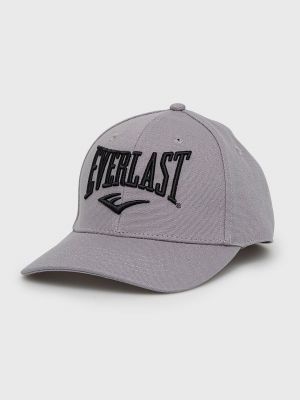 Памучна шапка с апликация Everlast сиво