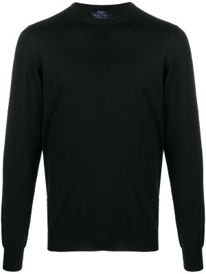 Jersey de tela jersey de cuello redondo Fedeli negro