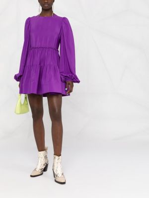 Sukienka mini z krepy Wandering fioletowa