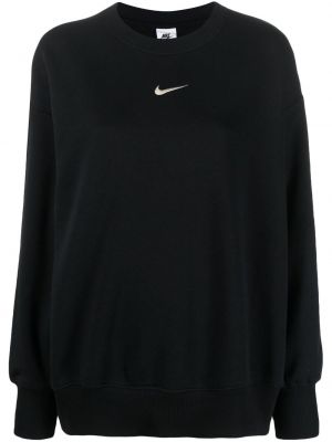 Kerek nyakú hímzett melegítő felső Nike fekete