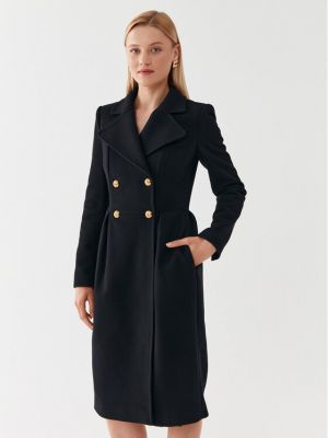 Manteau d'hiver en laine Elisabetta Franchi noir