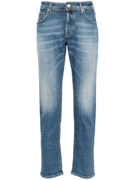 Jean extensible effet usé slim Incotex bleu