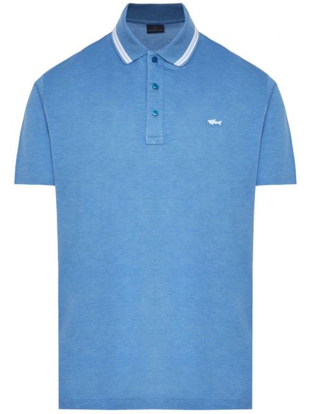 Βαμβακερό polo Paul & Shark μπλε