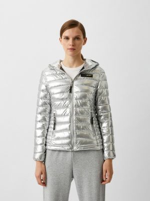 Утепленная демисезонная куртка Plein Sport серебряная