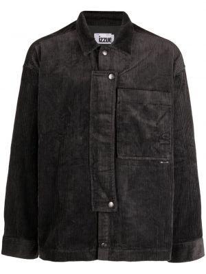 Памучна риза от рипсено кадифе Izzue черно