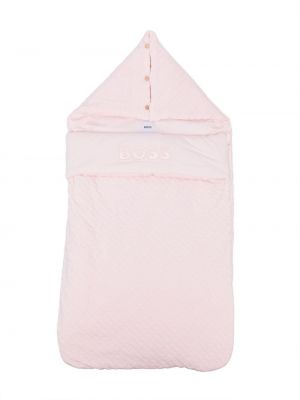 Памучни чанта с принт Boss Kidswear розово
