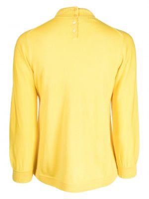 Sweter w kwiatki z nadrukiem Shiatzy Chen żółty