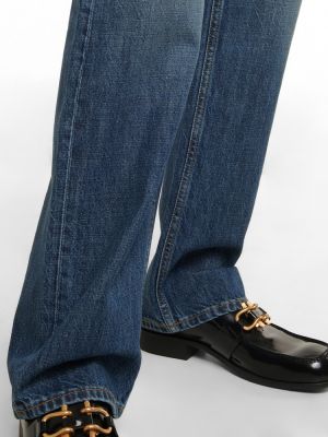 Straight leg jeans a vita alta Bottega Veneta blu