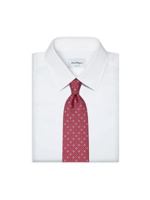 Jedwabny krawat Salvatore Ferragamo czerwony