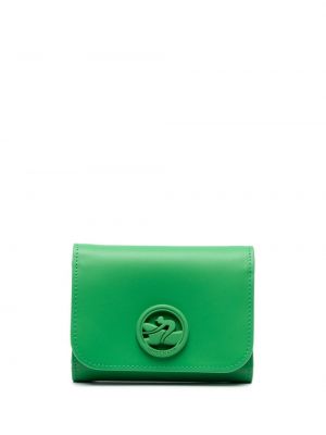 Portfel skórzany Longchamp zielony