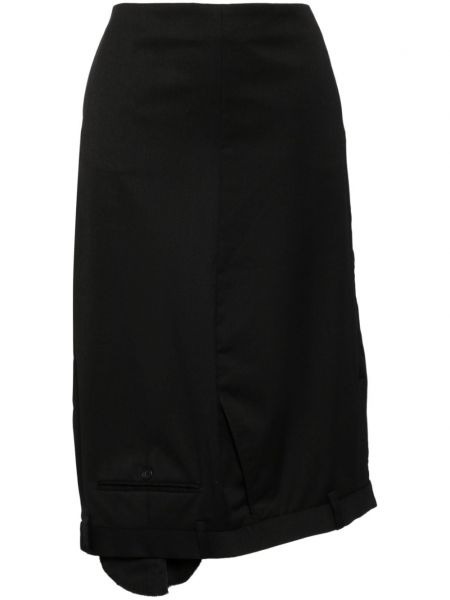 Ασύμμετρη μάλλινη φούστα Hodakova μαύρο