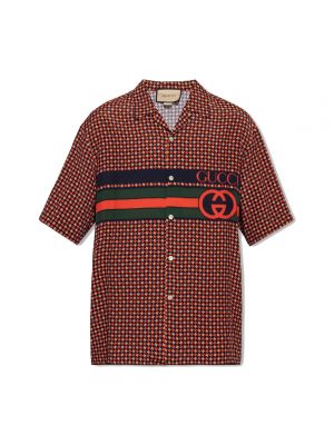 Jedwabna koszula Gucci czerwona