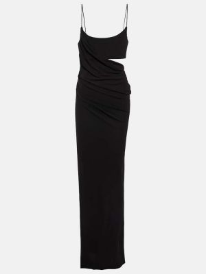 Drapované asymetrické džerzej dlouhé šaty Alex Perry čierna