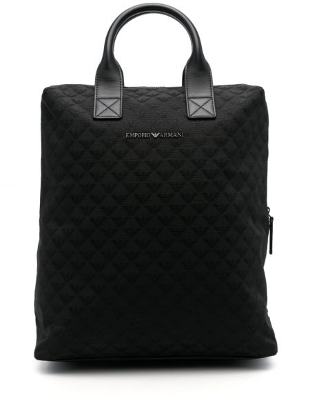Žakárový batoh Emporio Armani černý