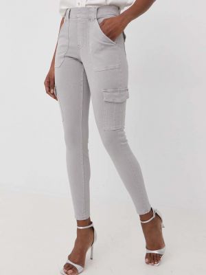 Bavlněné cargo kalhoty s vysokým pasem Spanx - šedá