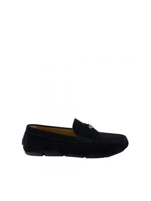 Loafers zamszowe Versace czarne