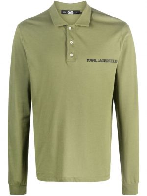 Polo krekls ar apdruku Karl Lagerfeld zaļš
