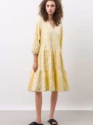 Bavlněné mini šaty Ivy Oak béžové