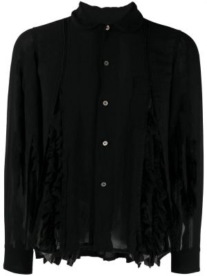 Ruffle ren krage bluse Black Comme Des Garçons svart