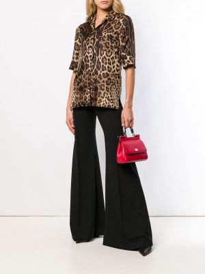 Raštuota marškiniai leopardinė Dolce & Gabbana ruda