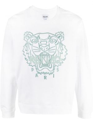 Sudadera con bordado con rayas de tigre Kenzo blanco