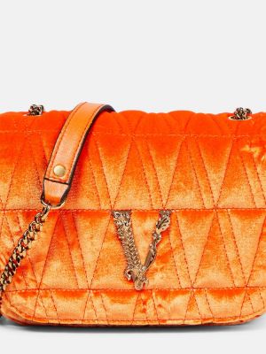 Кадифени чанта за ръка Versace оранжево