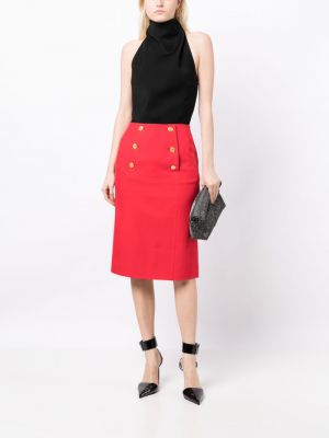 Pouzdrová sukně s knoflíky Céline Pre-owned červené