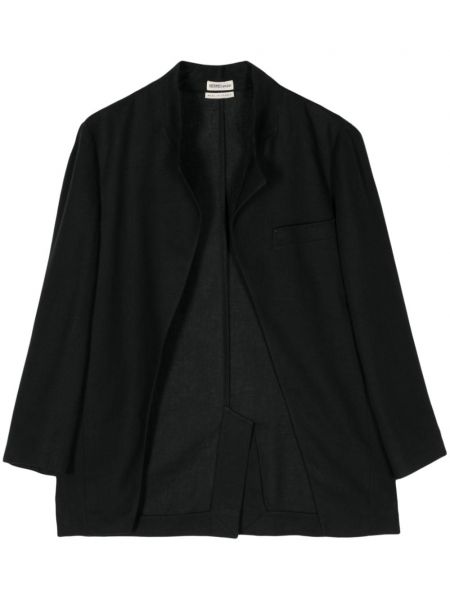 Lenvászon hosszú kabát Hermès Pre-owned fekete