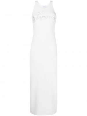 Sukienka midi z kryształkami Blumarine biała