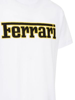 Koszulka bawełniana z dżerseju Ferrari czarna