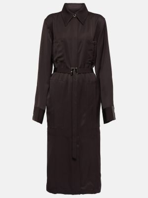 Satin bältesklänning Jil Sander svart