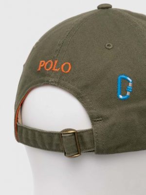 Хлопковая кепка с аппликацией Polo Ralph Lauren зеленая