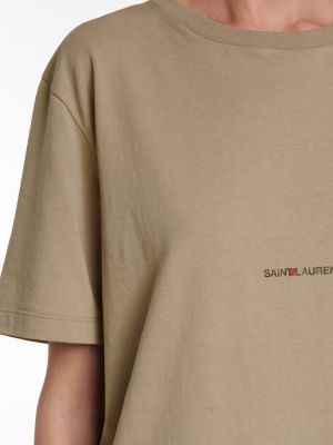 Bombažna majica Saint Laurent siva