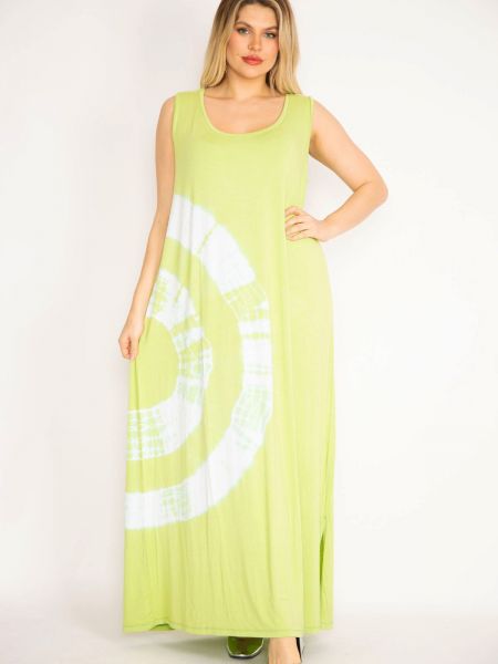 Batikované dlouhé šaty şans zelené