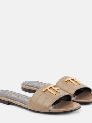 Sandalias de cuero Tom Ford beige