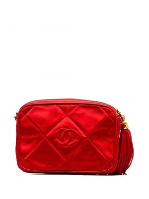 Prošívaná saténová taška přes rameno Chanel Pre-owned