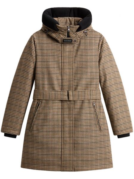 Ruudullinen vyöllinen takki Woolrich