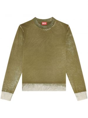 Kokvilnas džemperis ar apdruku Diesel zaļš