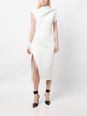 Asymetrické přiléhavé večerní šaty Maticevski bílé
