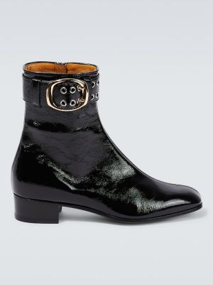 Lakované kožené chelsea boots Gucci černé