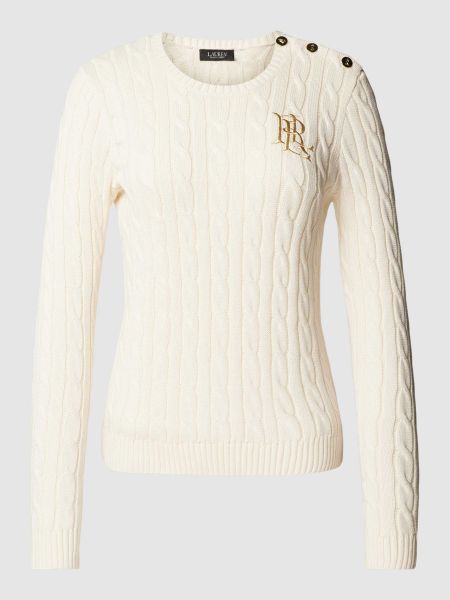 Dzianinowy sweter na guziki Lauren Ralph Lauren biały